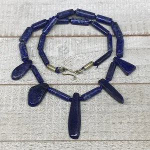 43.7g,14mm-40mm Natural Lapis Lazuli Polished Tube Beads Strand,25 Beads,LPB258