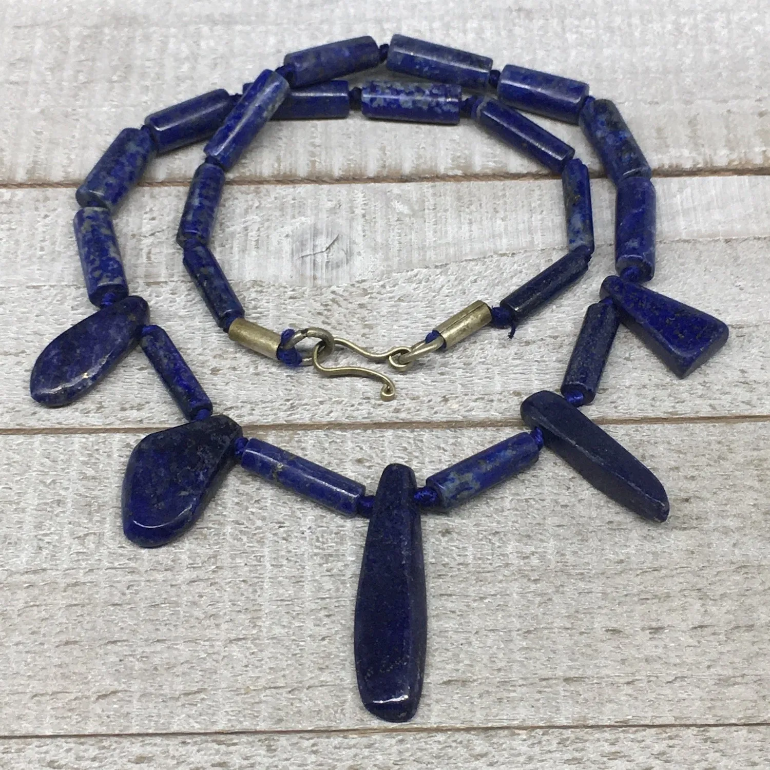 43.7g,14mm-40mm Natural Lapis Lazuli Polished Tube Beads Strand,25 Beads,LPB258