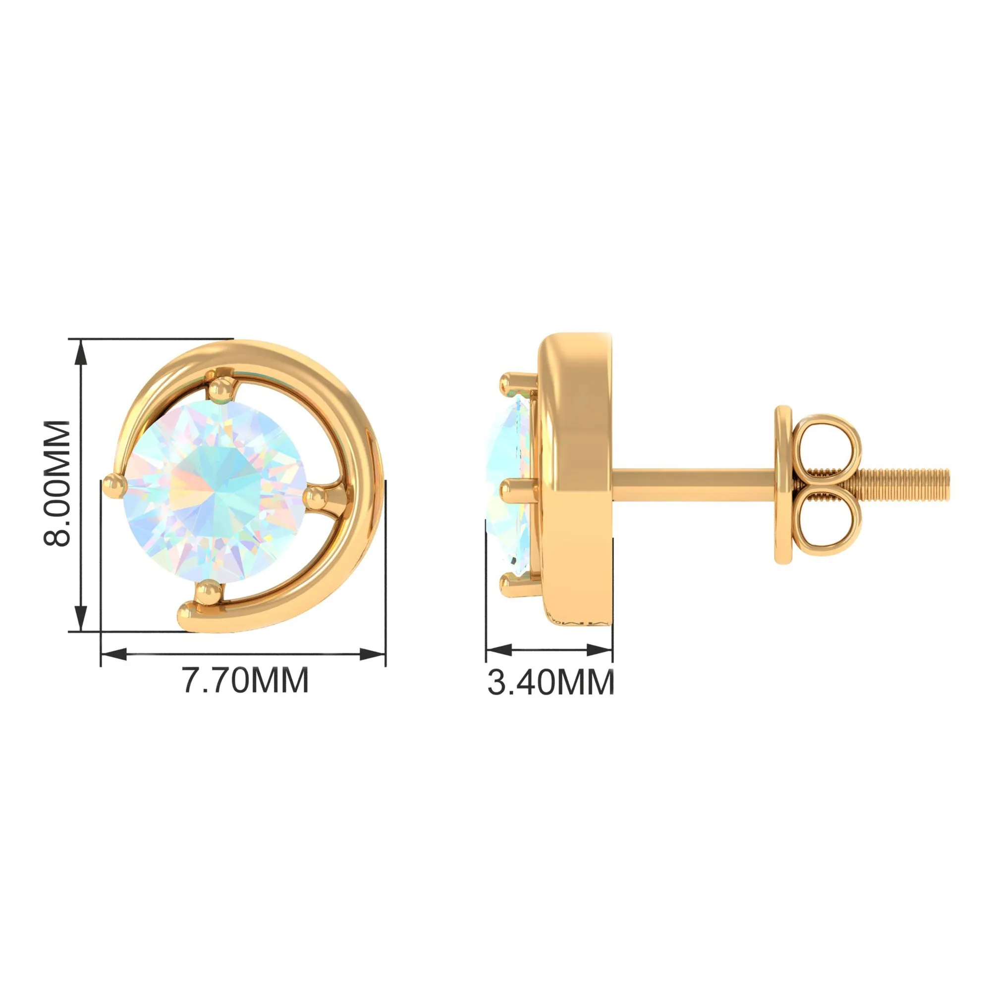 5 MM Prong Set Ethiopian Opal Solitaire Stud Earrings