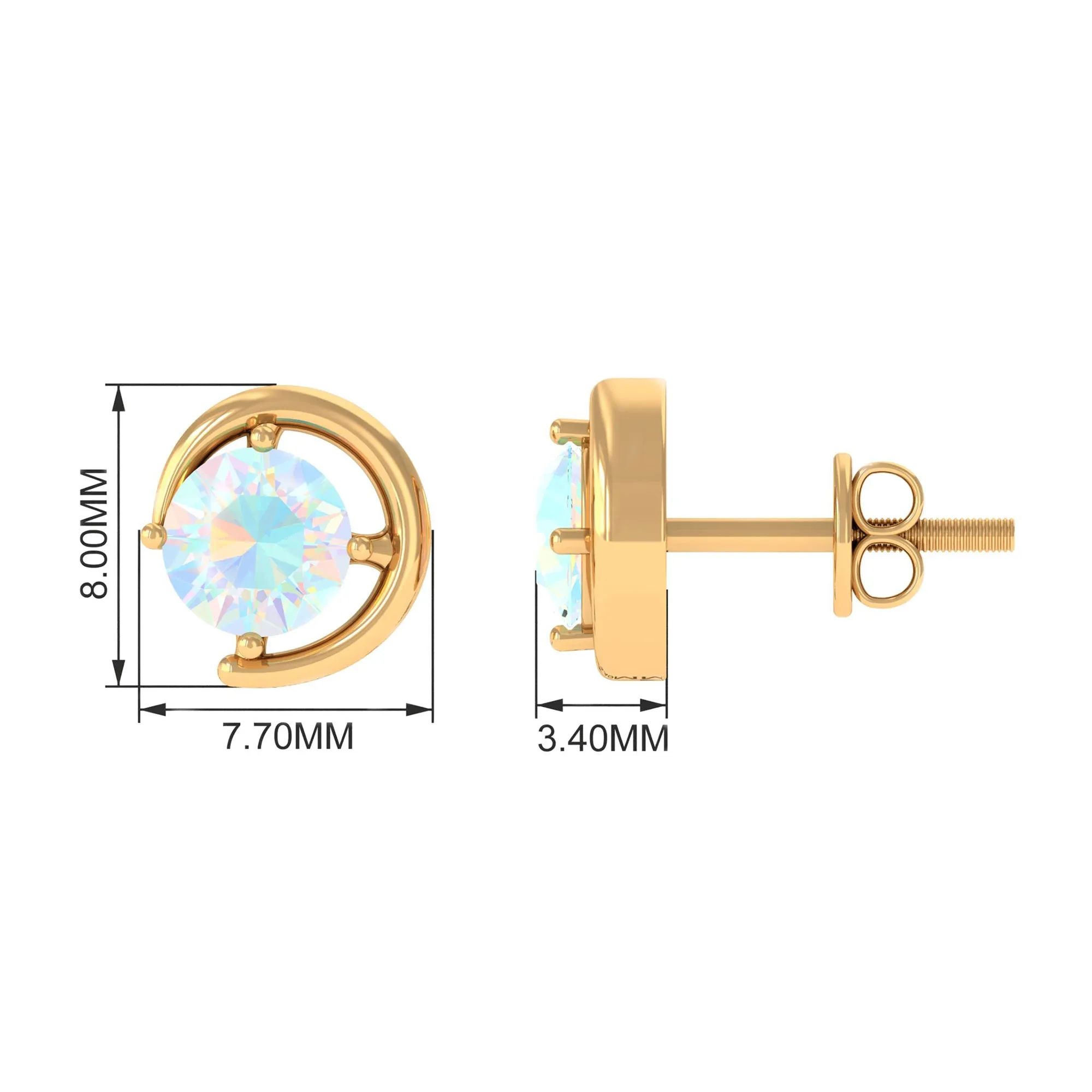 5 MM Prong Set Ethiopian Opal Solitaire Stud Earrings