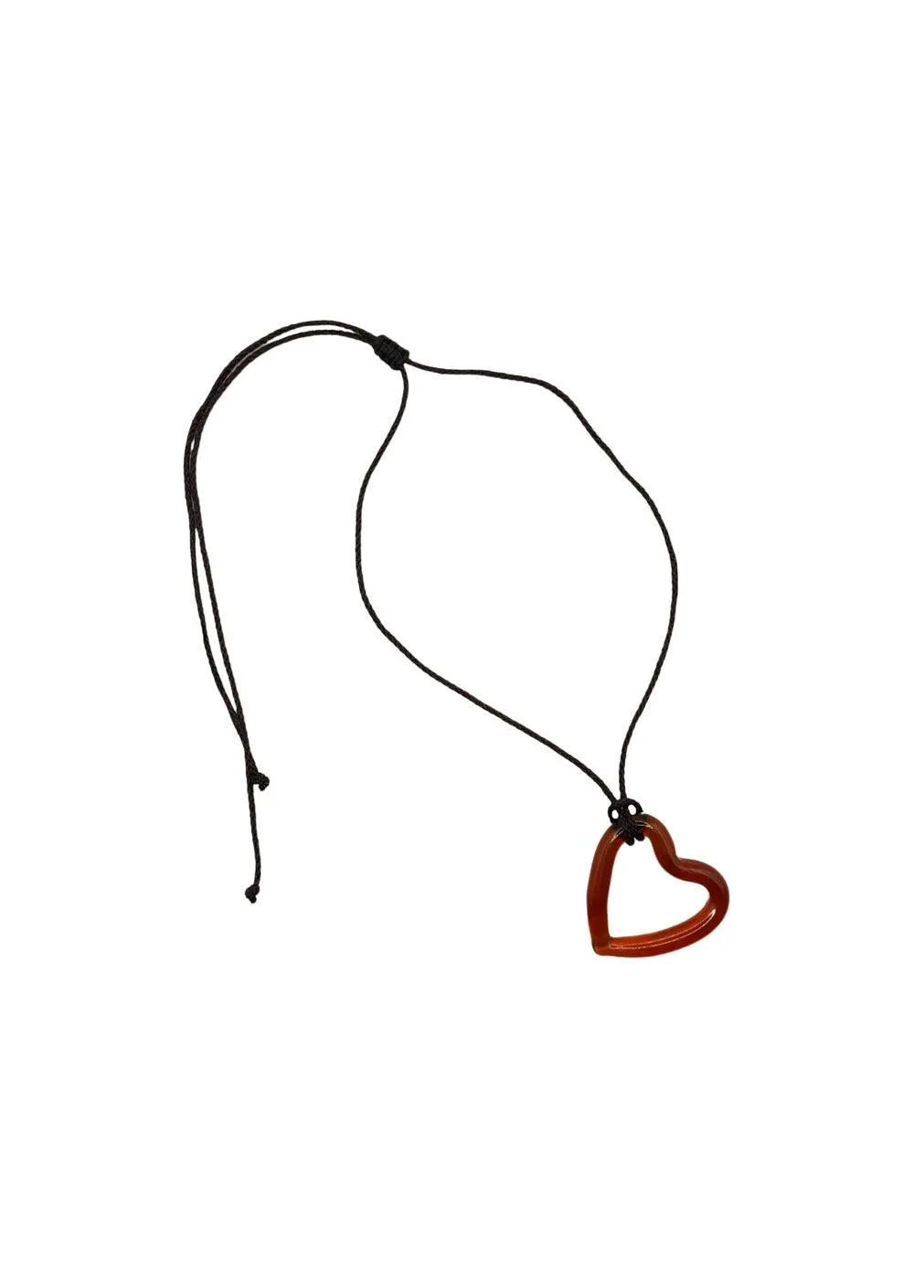 Amber open heart heart - Amber/Brown