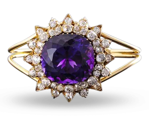 Amethyst and Diamond Bangle Bracelet, 50.00 Carats