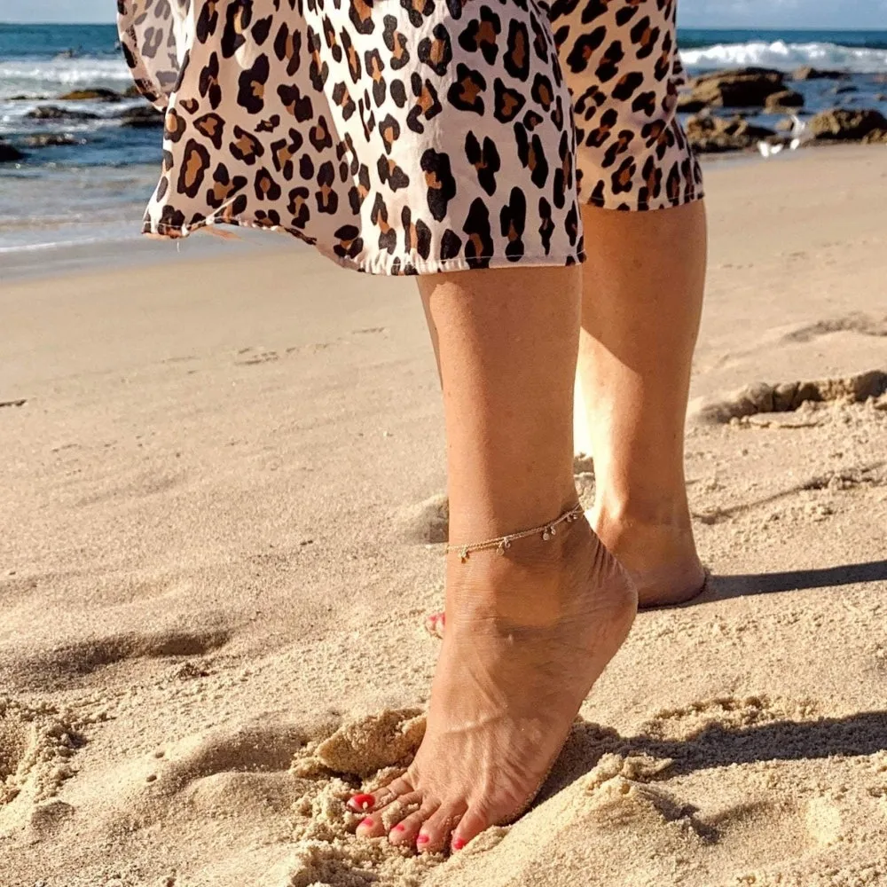 Anklet with Hammered Discs - Gold - SPAGB188