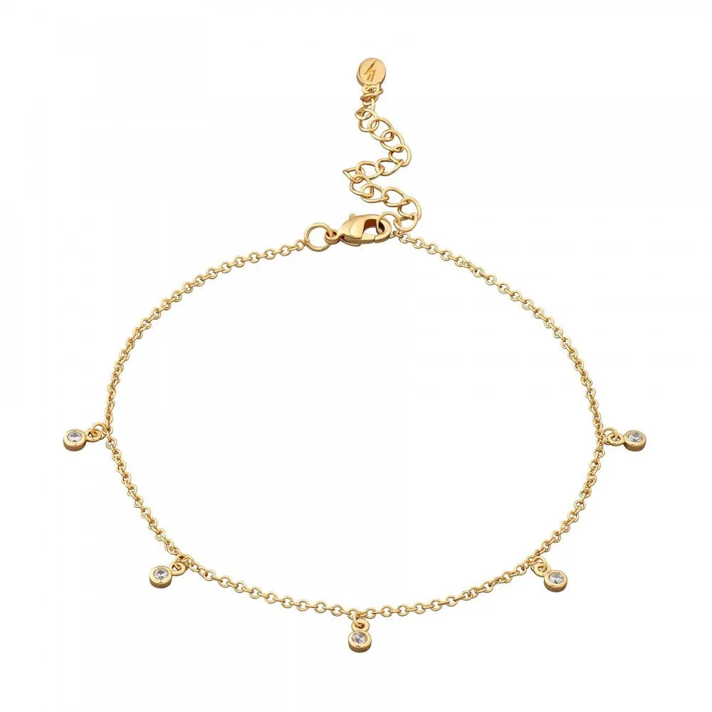 Anklet with Sparkle Drops - Gold - SPG-273