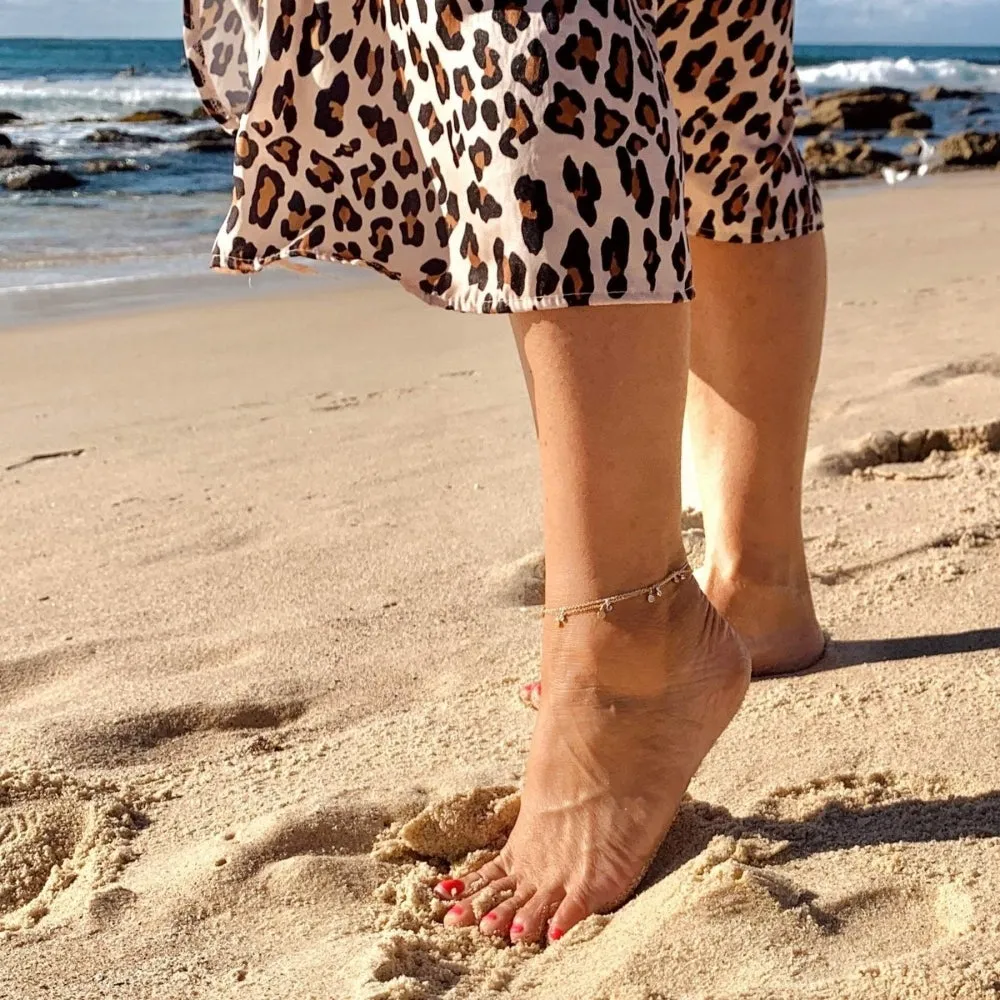 Anklet with Sparkle Drops - Gold - SPG-273