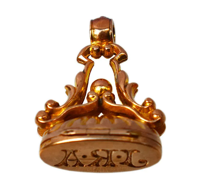 Antique 9ct Gold Fob Seal with Secret Locket