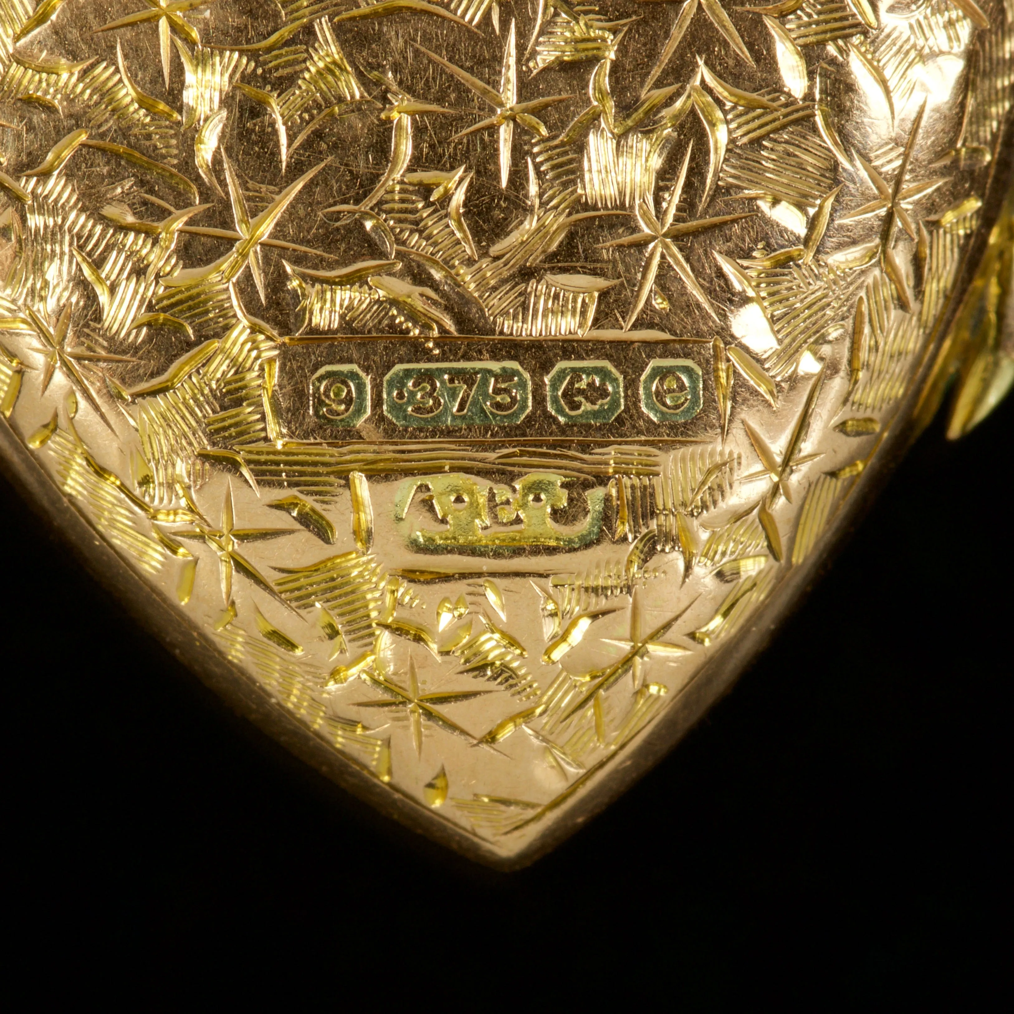 Antique Edwardian Heart Locket 9Ct Gold Dated 1904
