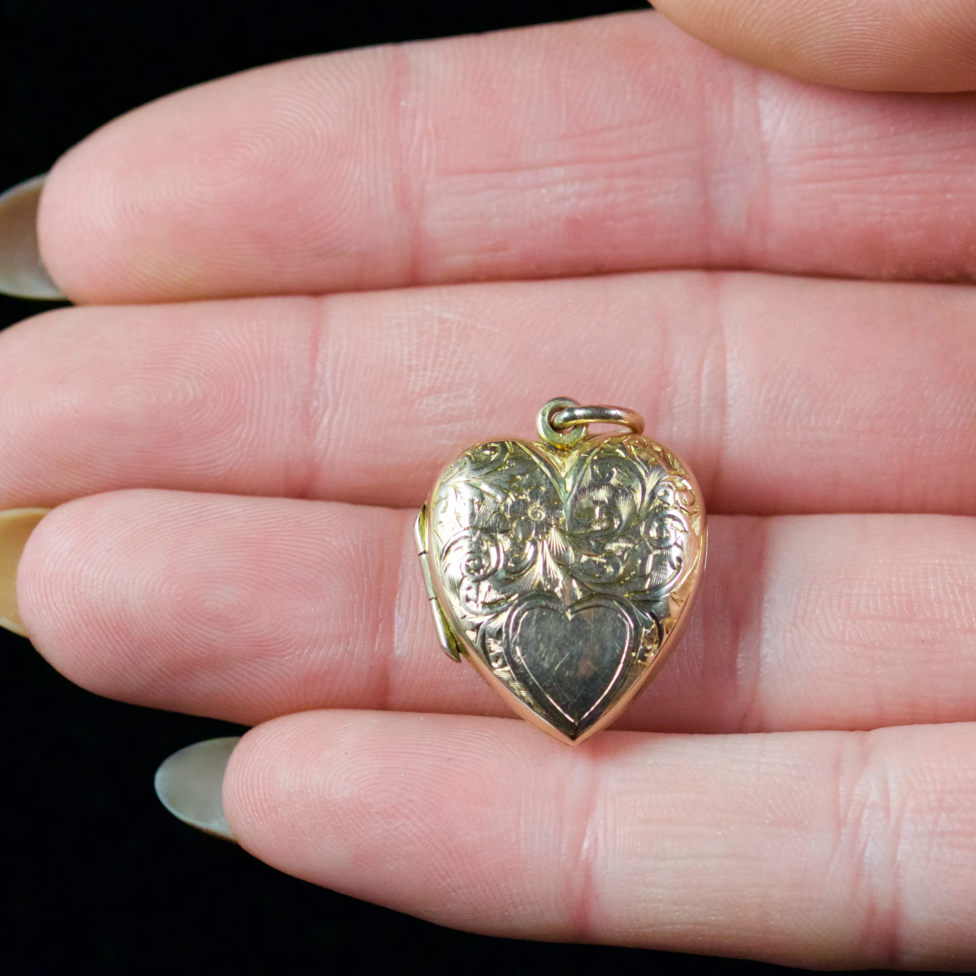 Antique Edwardian Heart Locket 9Ct Gold Dated 1904