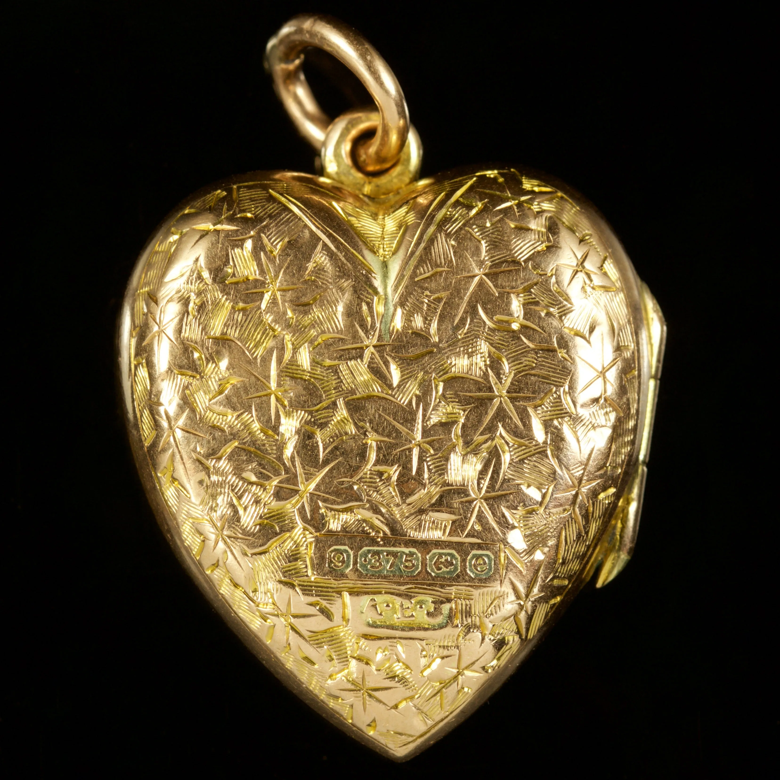 Antique Edwardian Heart Locket 9Ct Gold Dated 1904