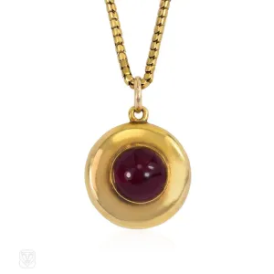 Antique gold and garnet pendant