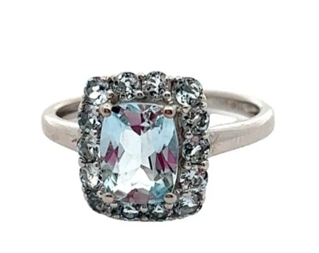 Aquamarine 9ct White Gold Ring