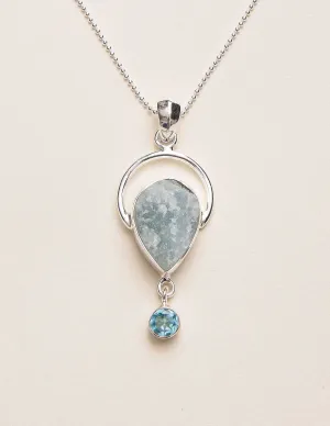 Aquamarine and Blue Topaz Gemstone Pendant