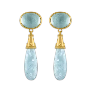 Aquamarine Granulated Amphora Earrings