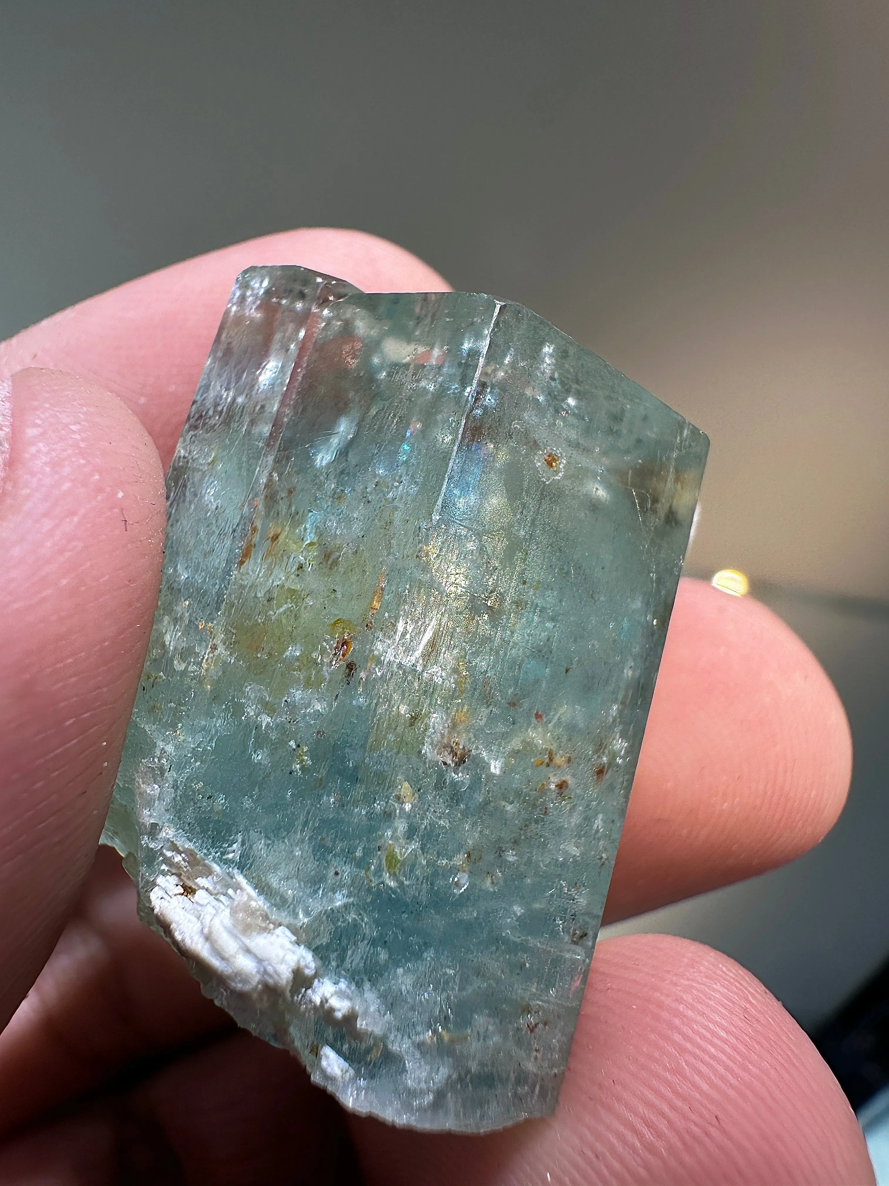 AQUAMARINE SPECIMEN WITH HYALITE 22g FROM ERONGO MOUNTAIN, ERONGO REGION, NAMIBIA, ERONGO AQUAMARINE CRYSTAL, CRYSTAL HEALING