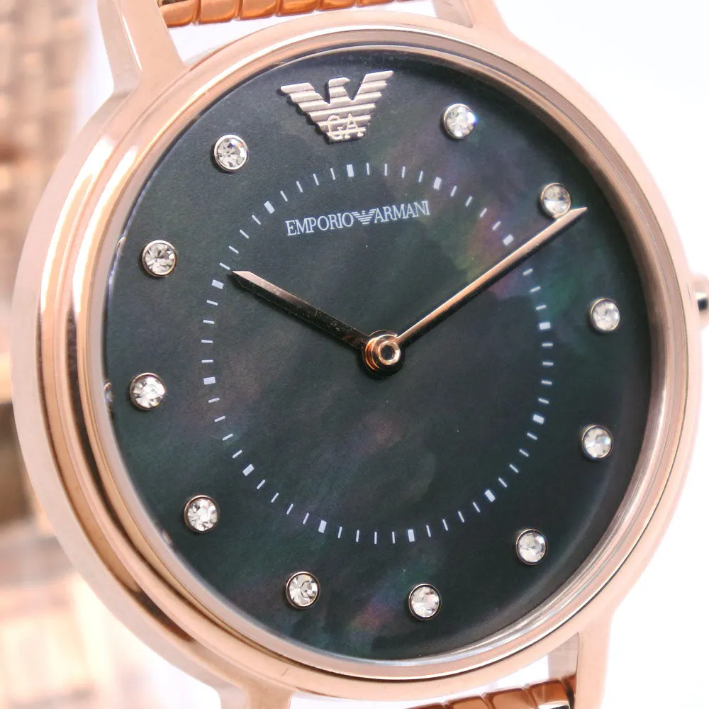 Armani Watch Earrings Set Stainless Steel Quartz