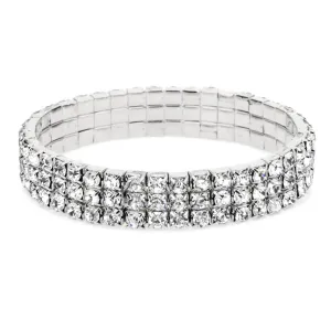 Aurora Rhinestone Anklet (3 Rows / Silver)