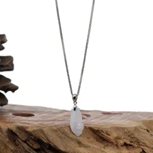 Baikalla "Prosperity Every Year (年年有鱼)" Lucky Fish Carving Pendant Necklace Natural Ice Lavender Jadeite Jade