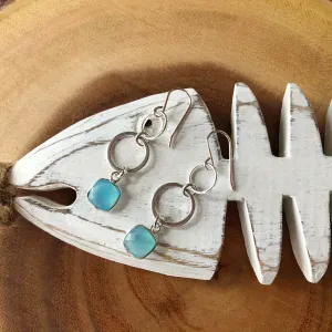 Berna Blue Chalcedony Dangle Earrings