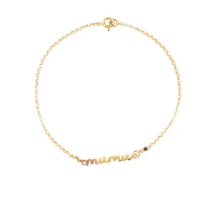 Birthstone Mama Bracelet - 14k Yellow Gold