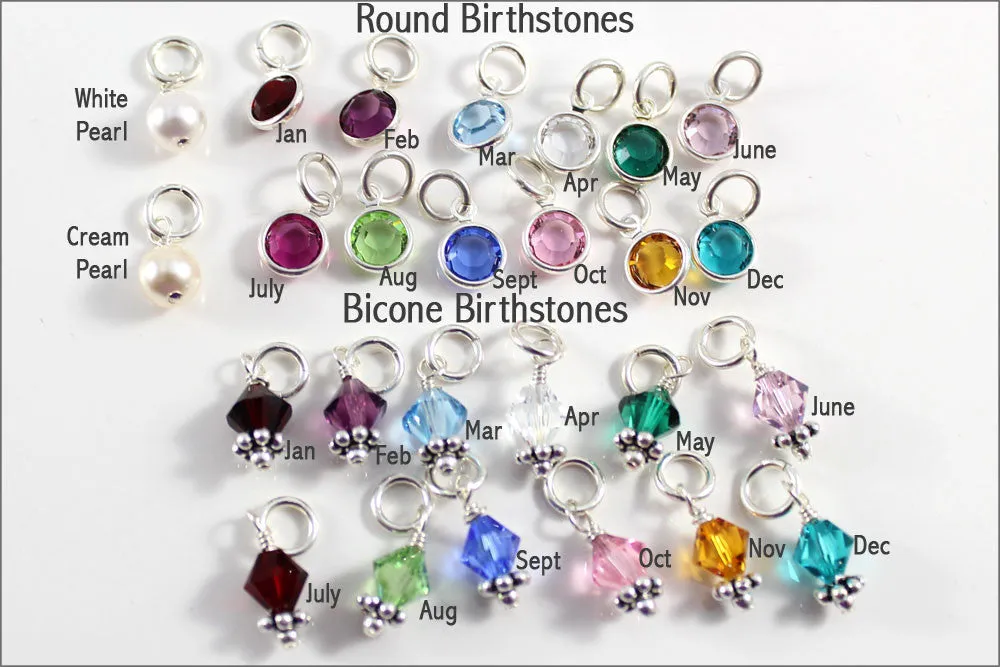 Birthstone or Pearl Add On | Round or Bicone, Add On to Necklace or Bracelet, Birthstone Jewelry