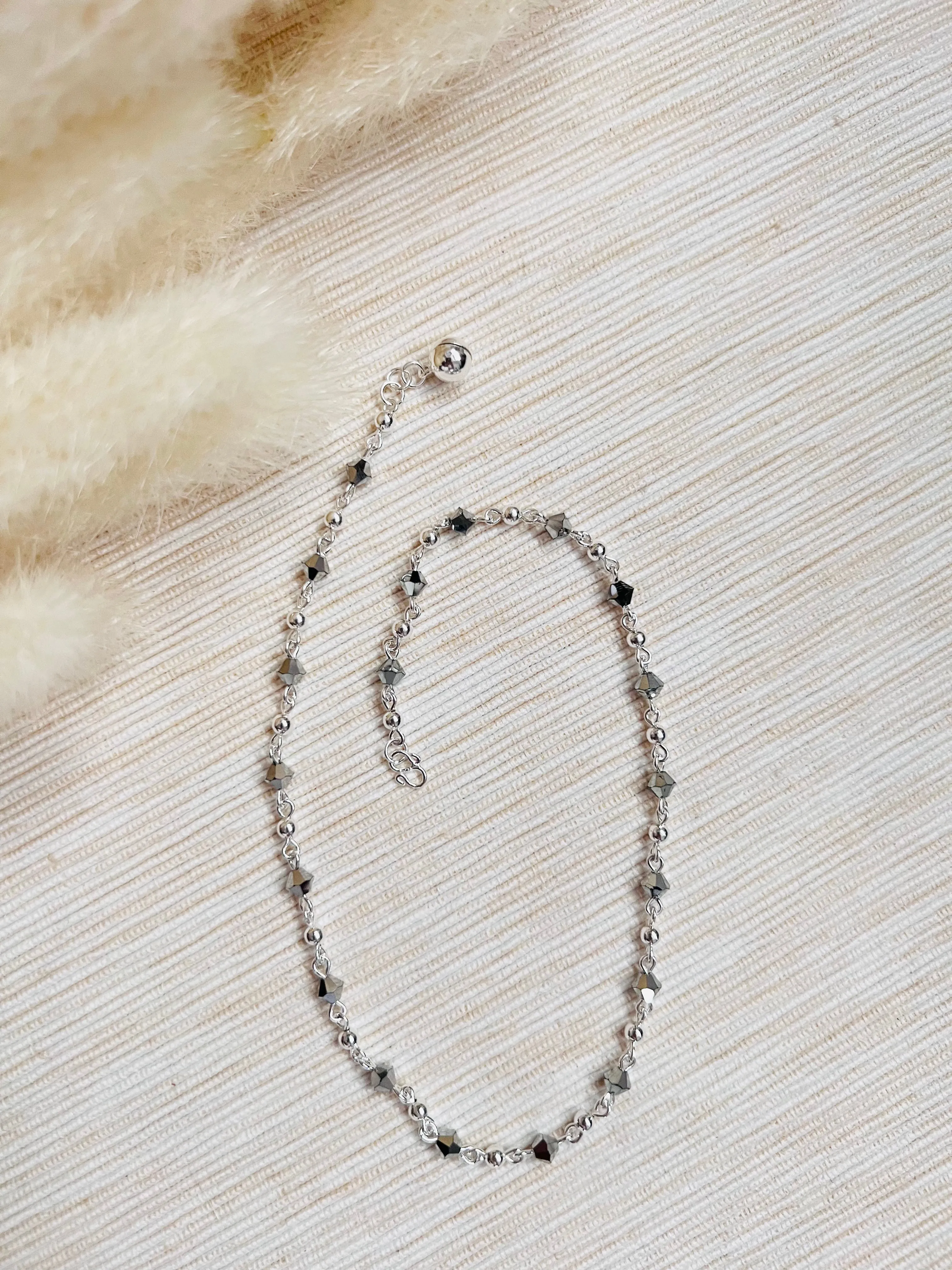 Black Crystal Anklet LA1112