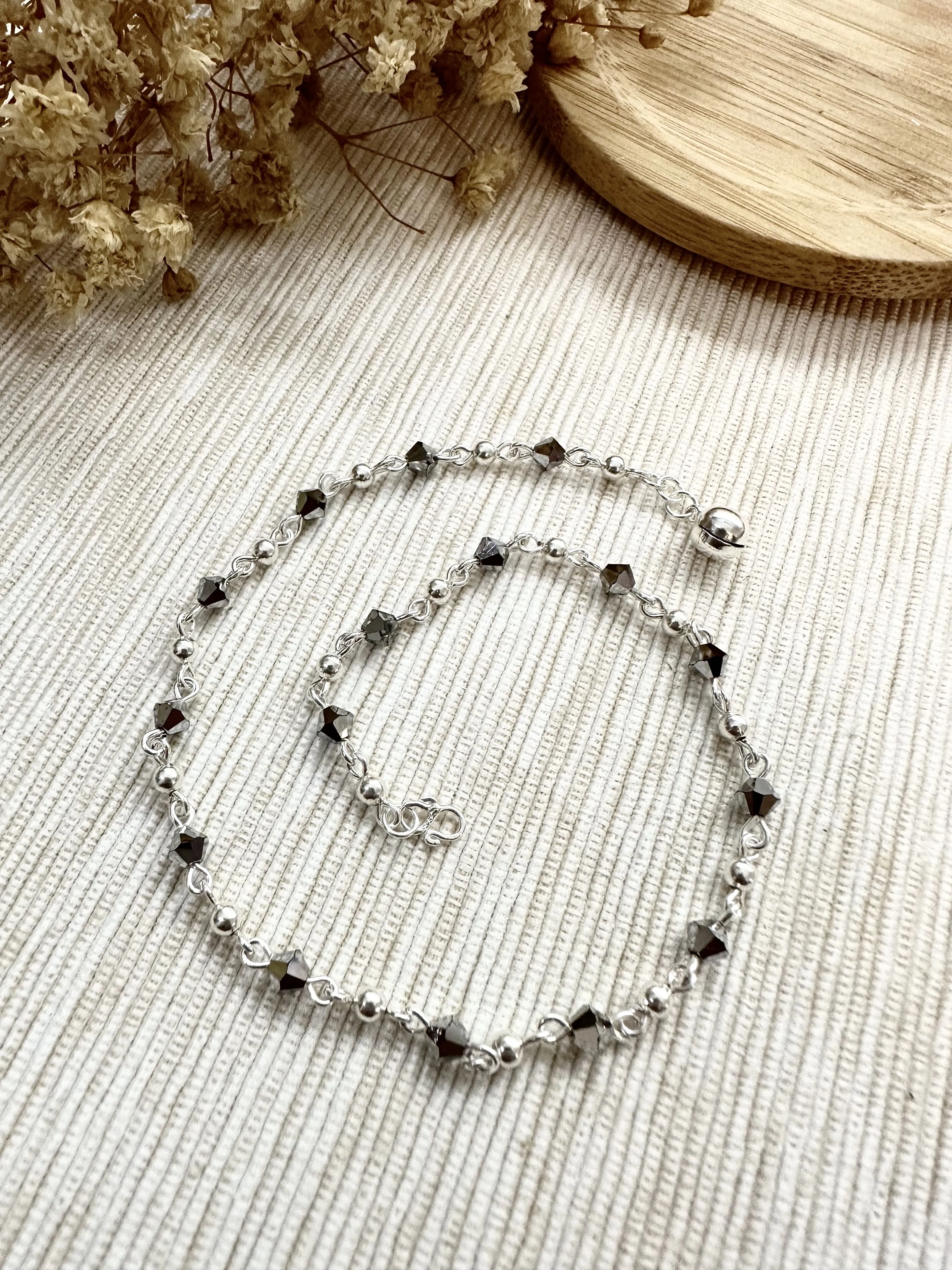 Black Crystal Anklet LA1112