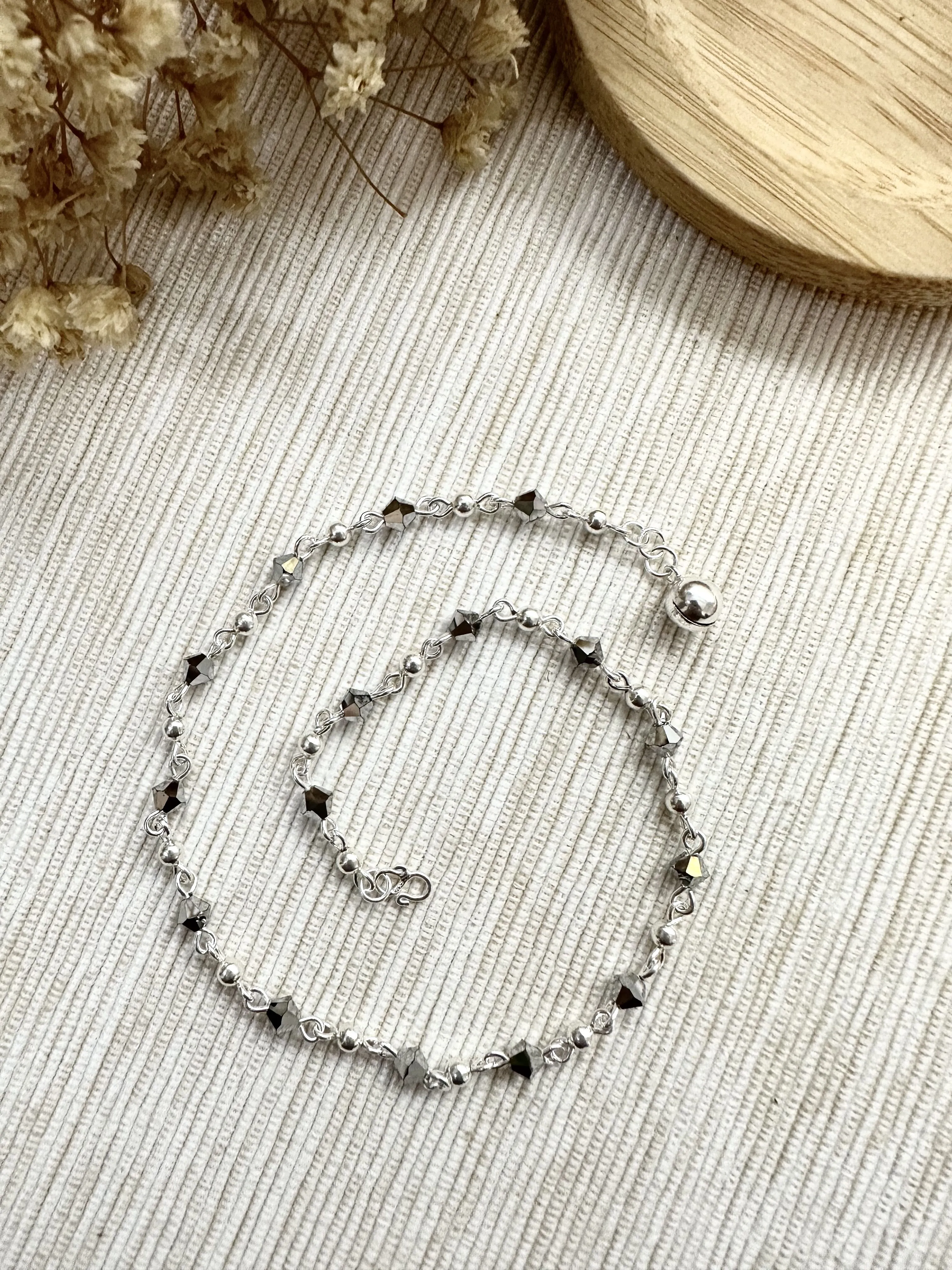 Black Crystal Anklet LA1112