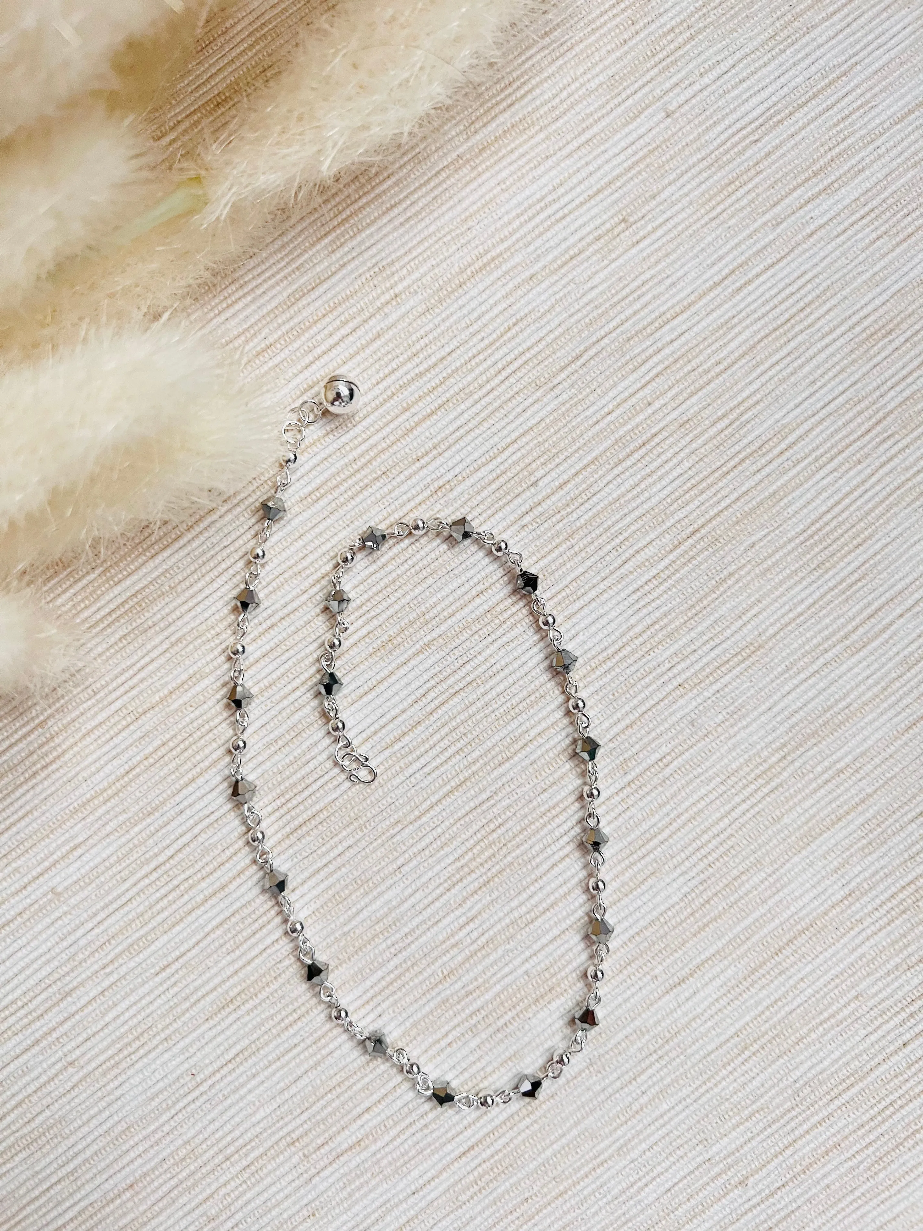 Black Crystal Anklet LA1112