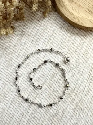 Black Crystal Anklet LA1112