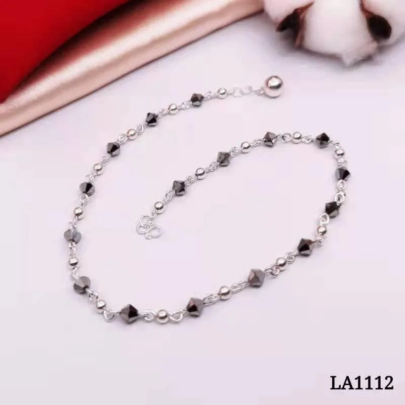 Black Crystal Anklet LA1112