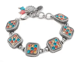 Blue Crystal Chessboard Beach Bracelet