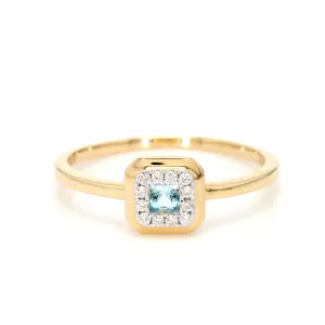 Blue Topaz and Diamond Ring