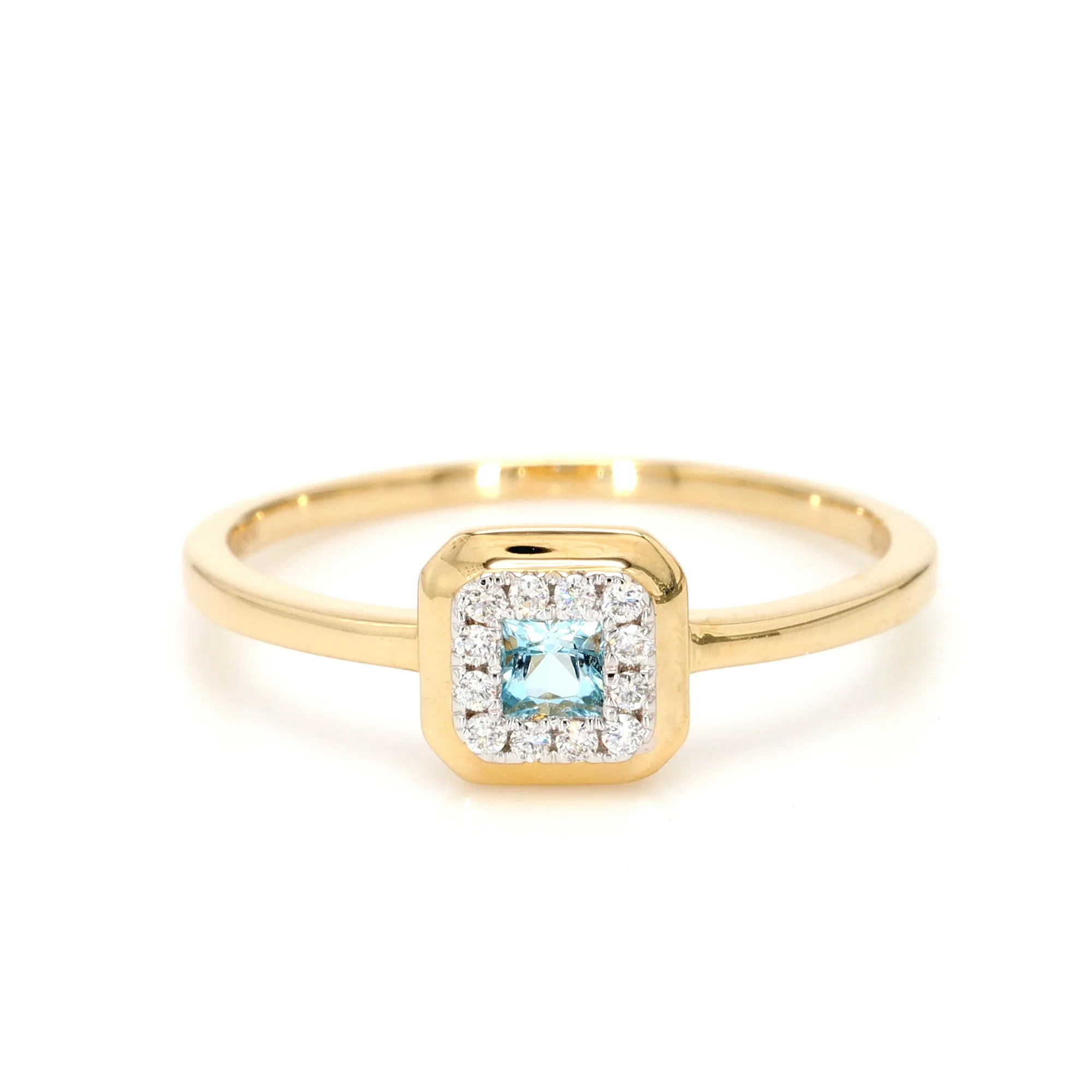 Blue Topaz and Diamond Ring