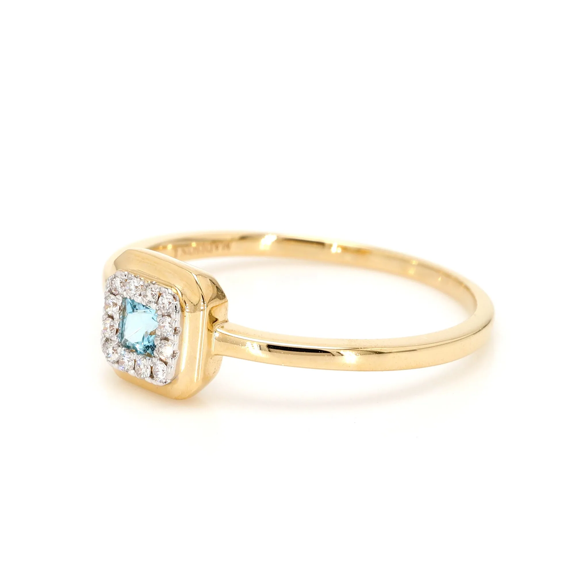 Blue Topaz and Diamond Ring