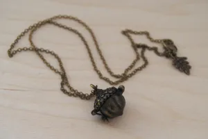 Brass Acorn Locket | Fall Acorn Necklace | Nature Jewelry | Woodland Acorn Locket
