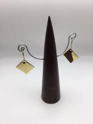 Brass diamond shaped earrings