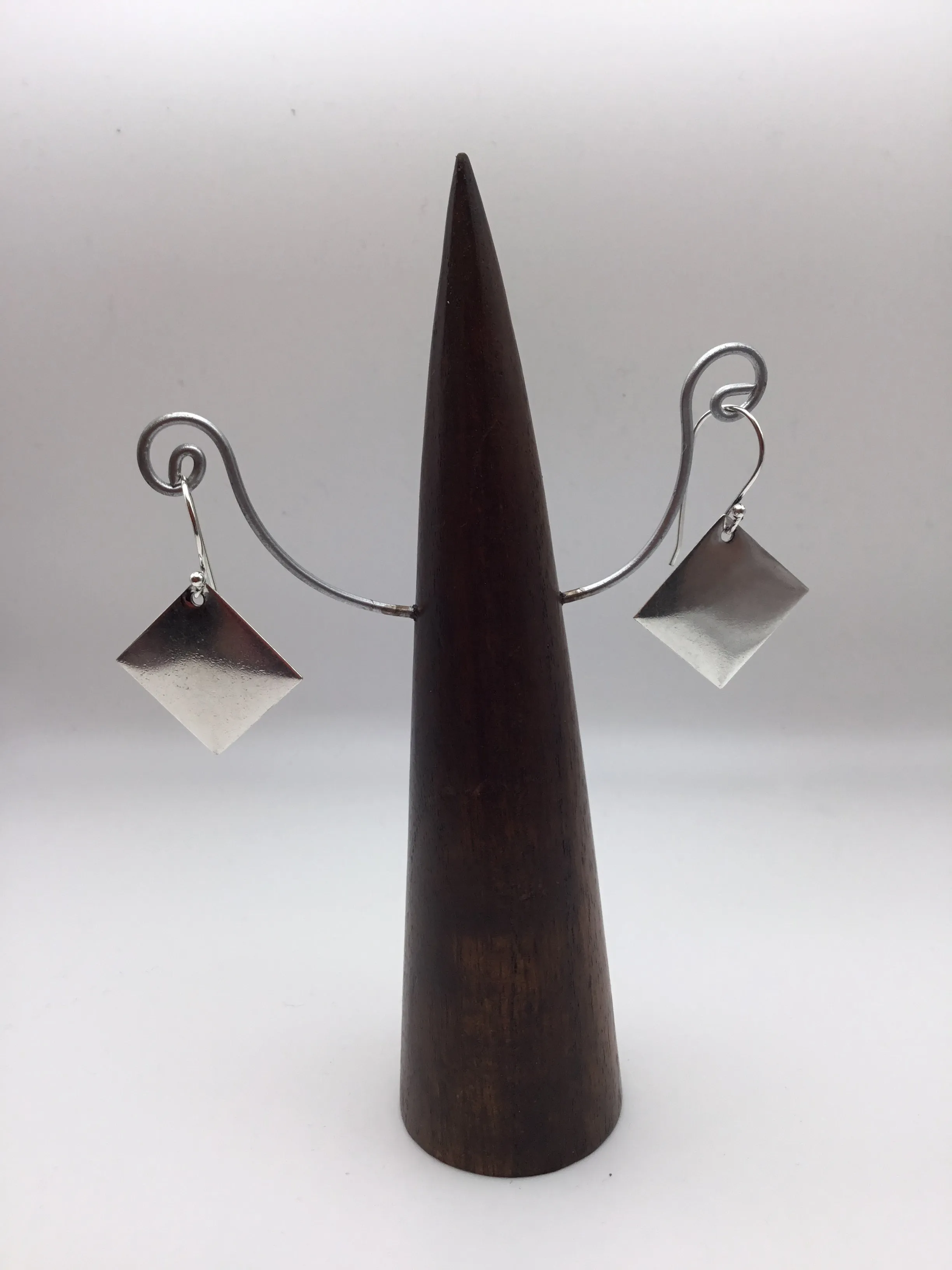 Brass diamond shaped earrings