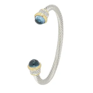 Briolette Collection - Wire Cuff Bracelet with Pavé