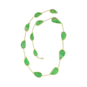 Carved Jade Leaf Estate Necklace