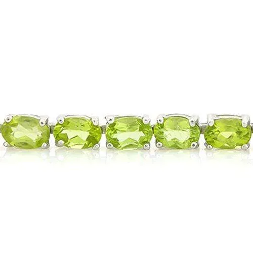 CHARMING !   22CT (26 PCS) OVAL SHAPE PERIDOT   925 STERLING SILVER BRACELET
