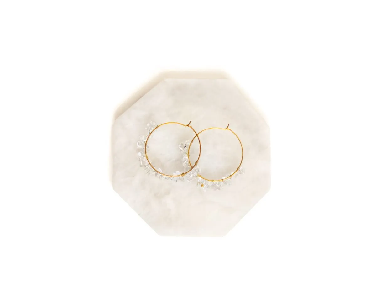 Clear Quartz Hoop Earrings