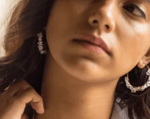 Clear Quartz Hoop Earrings