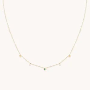 Cosmic Star Opal Charm Necklace in Solid Gold