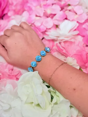Croatia Swarovski Bracelet  - Aquamarine Matte Glow