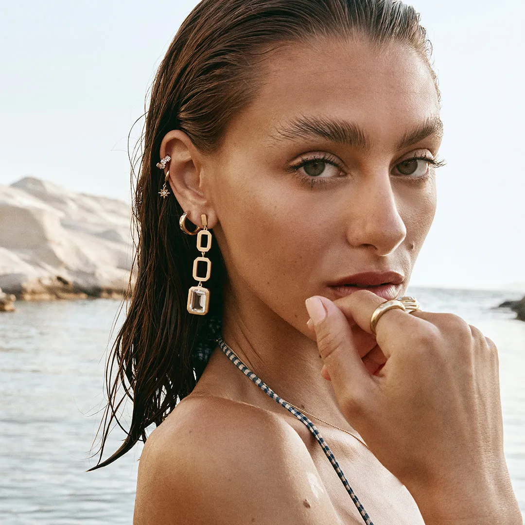CRYSTAL COCKTAIL LINK EARRINGS