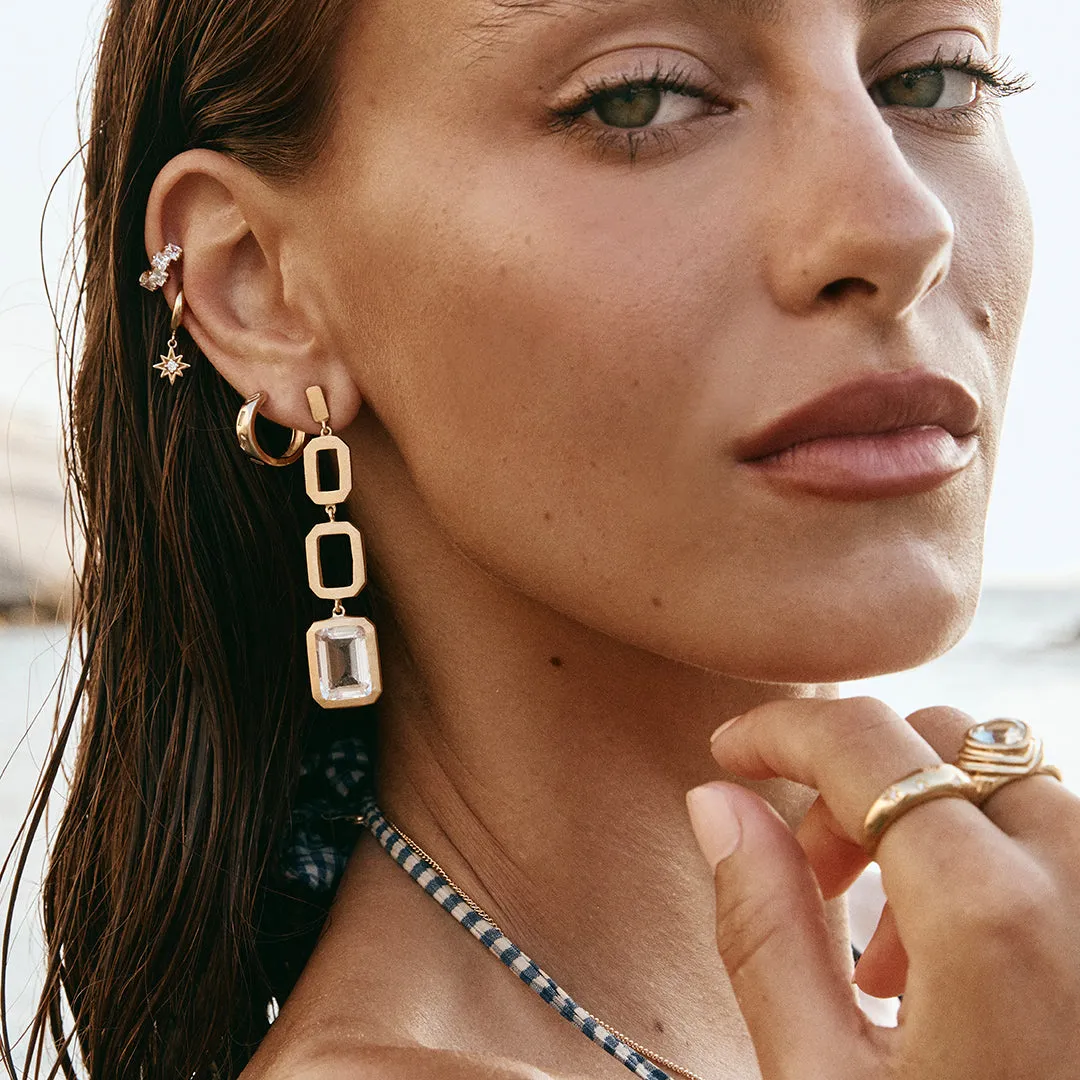 CRYSTAL COCKTAIL LINK EARRINGS