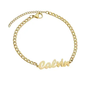 Cuban Link Custom Name Anklet