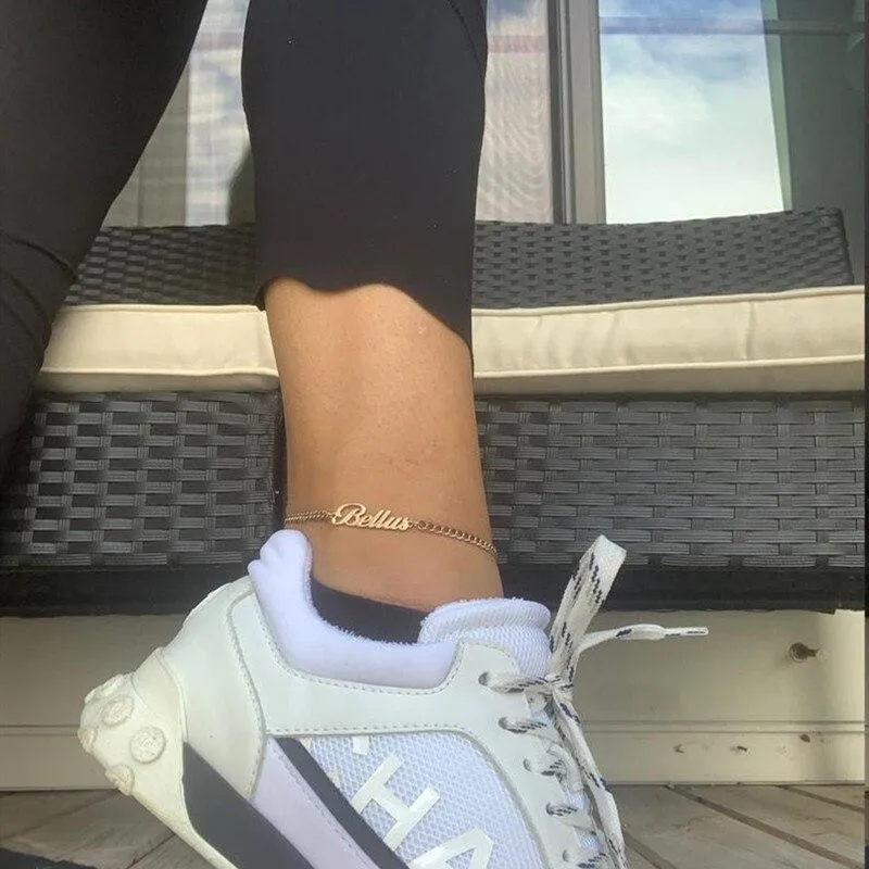 Cuban Link Custom Name Anklet