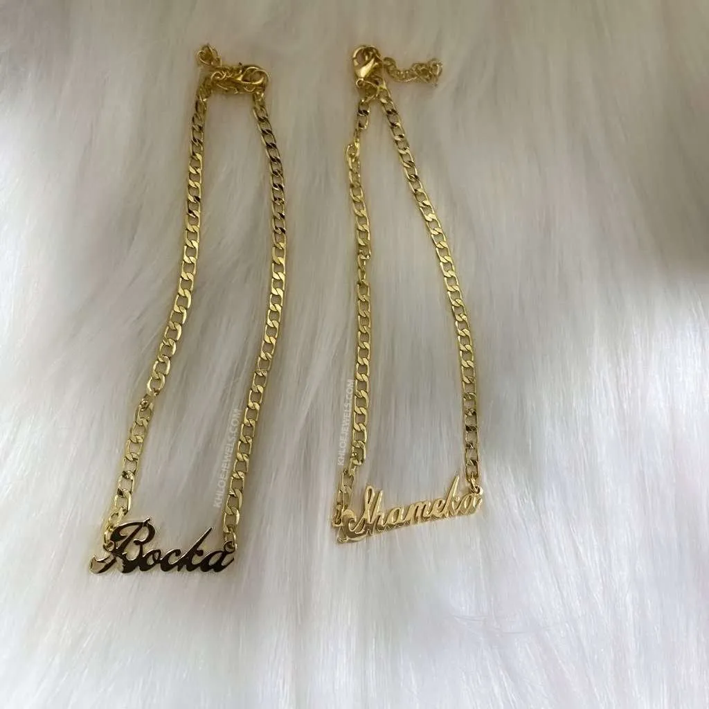 Cuban Link Custom Name Anklet