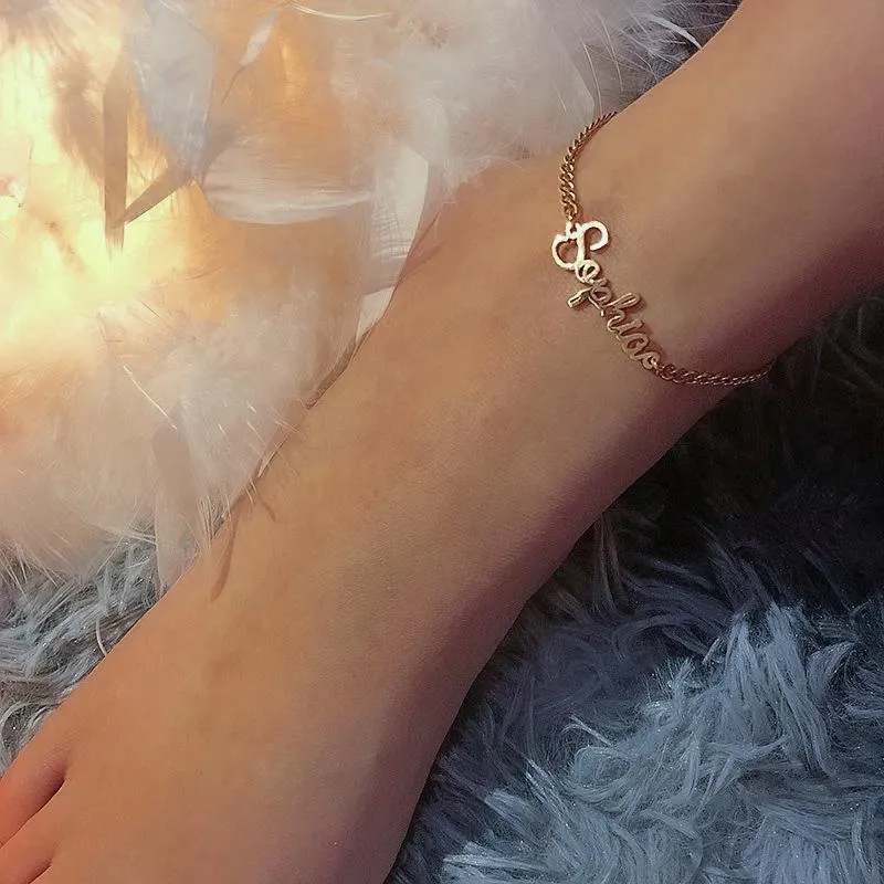Cuban Link Custom Name Anklet